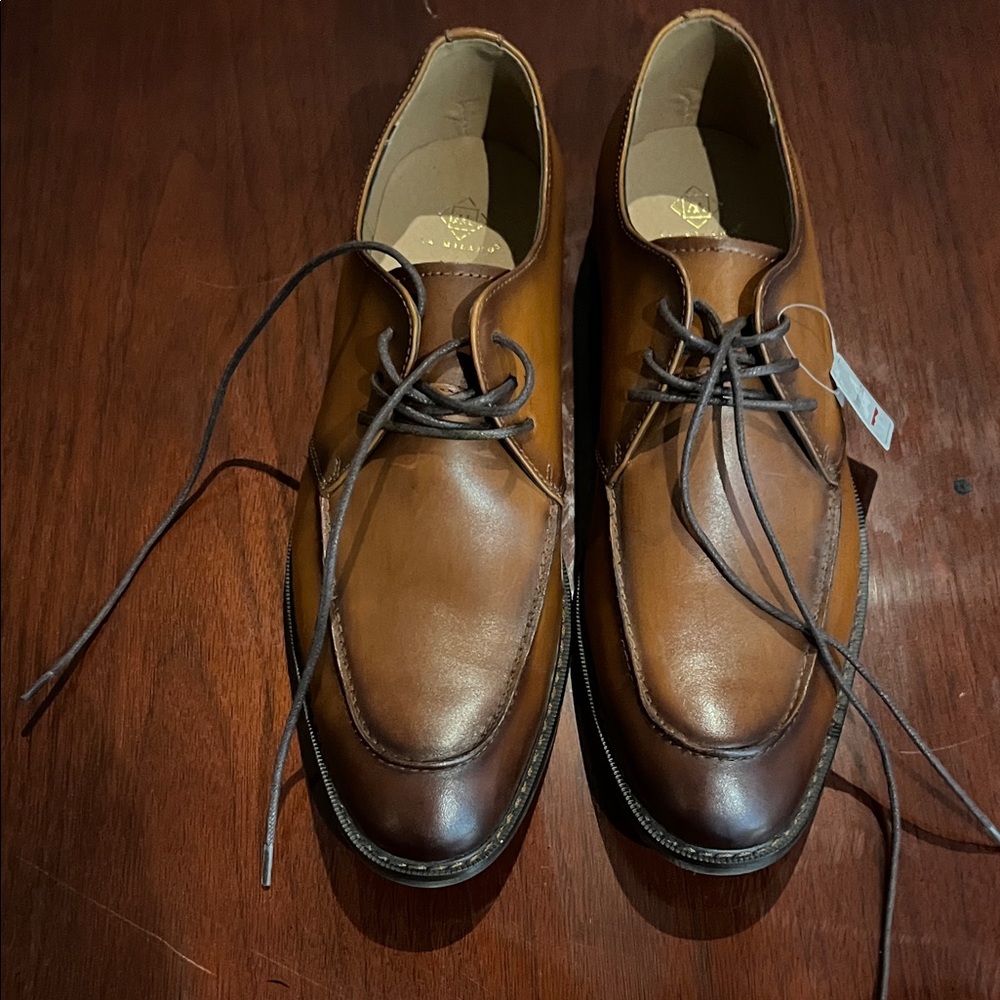 Milano Two-Tone Brown Leather Oxfords